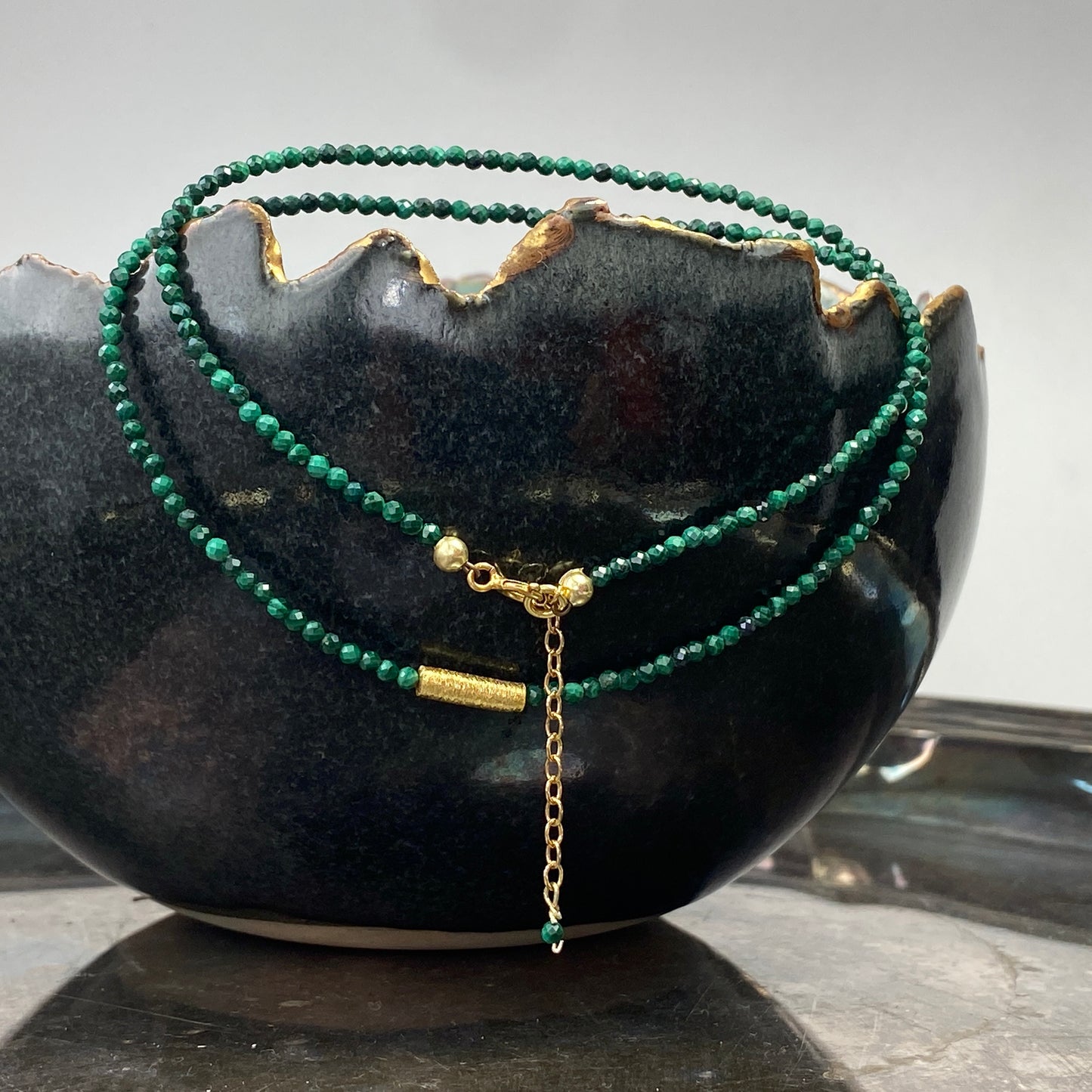 Malachit Halskette | Gold