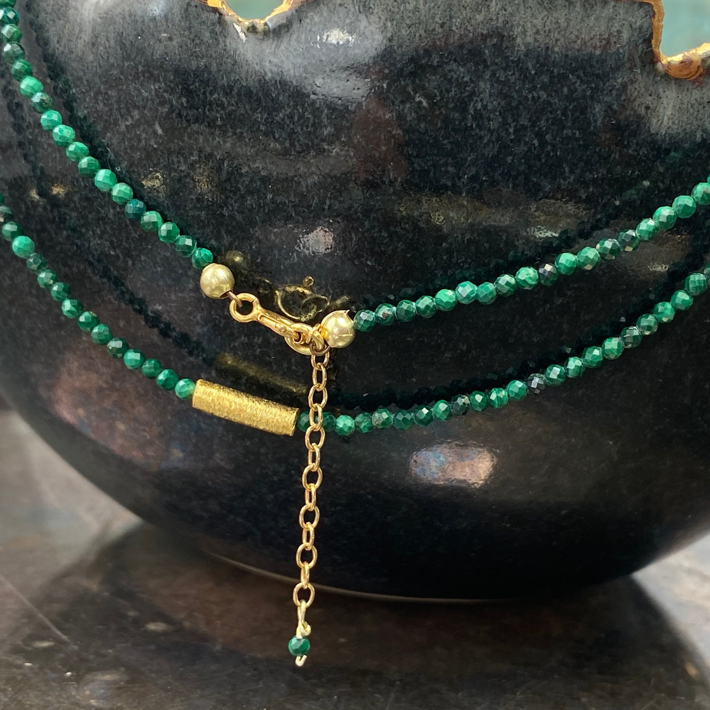 Malachit Halskette | Gold