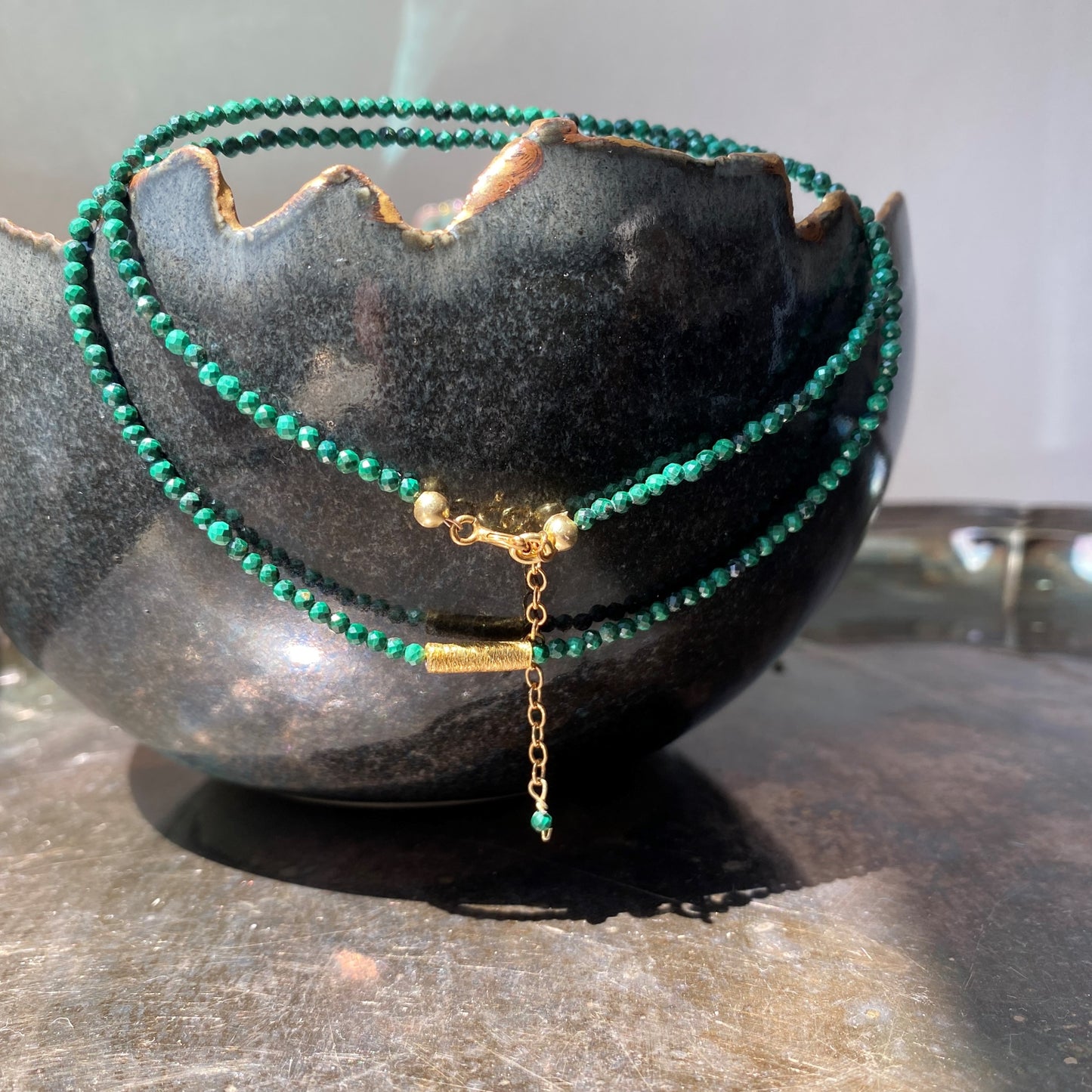 Malachit Halskette | Gold