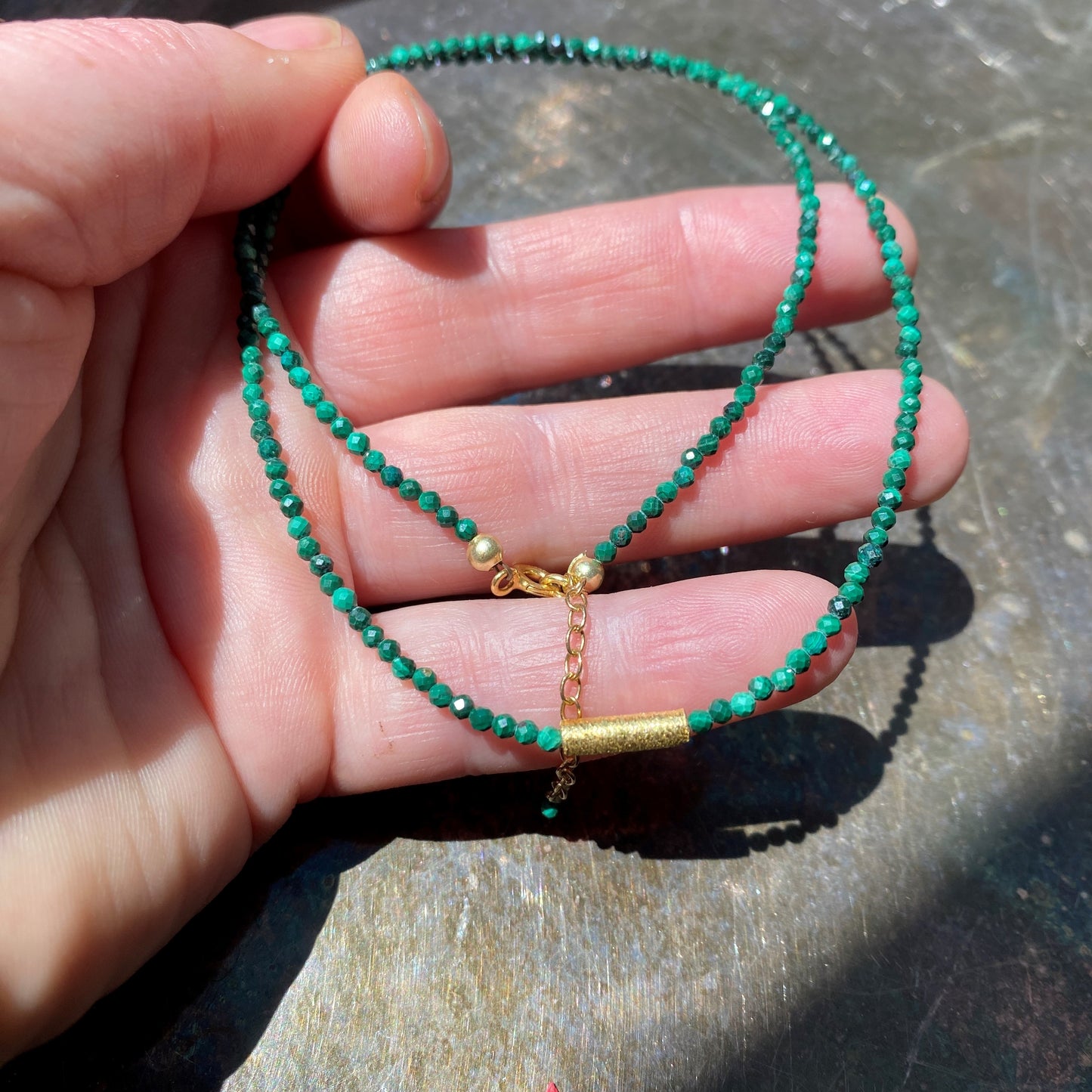 Malachit Halskette | Gold