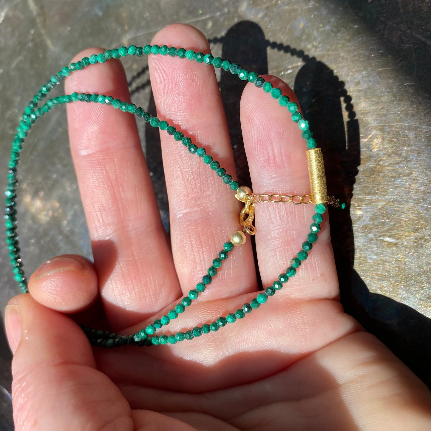 Malachit Halskette | Gold