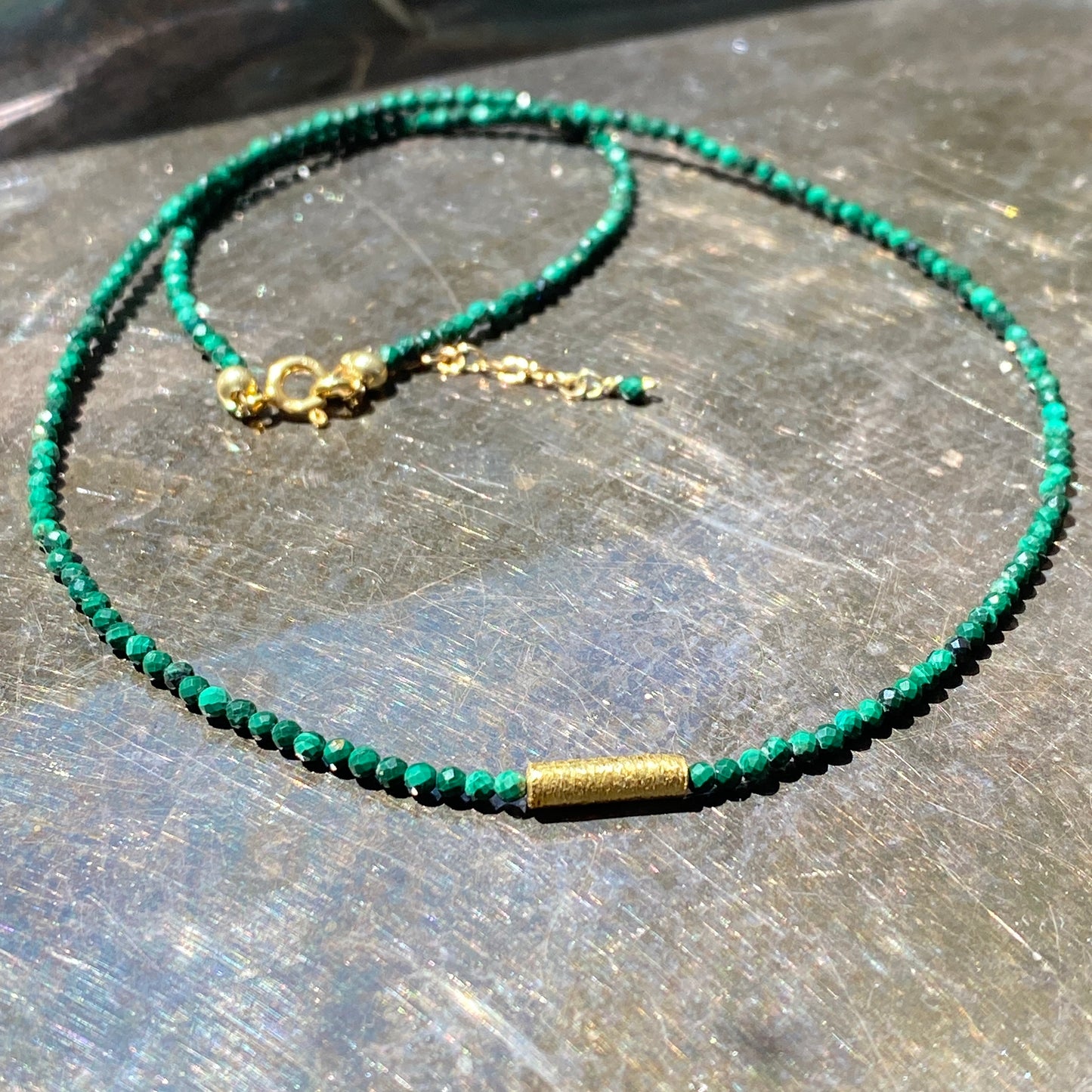 Malachit Halskette | Gold
