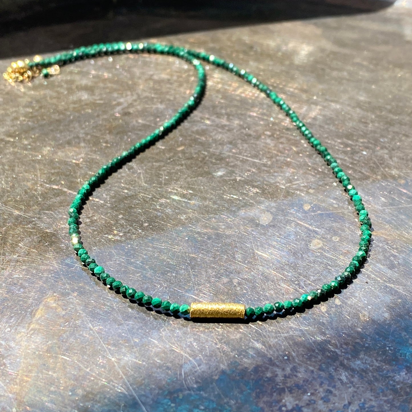 Malachit Halskette | Gold