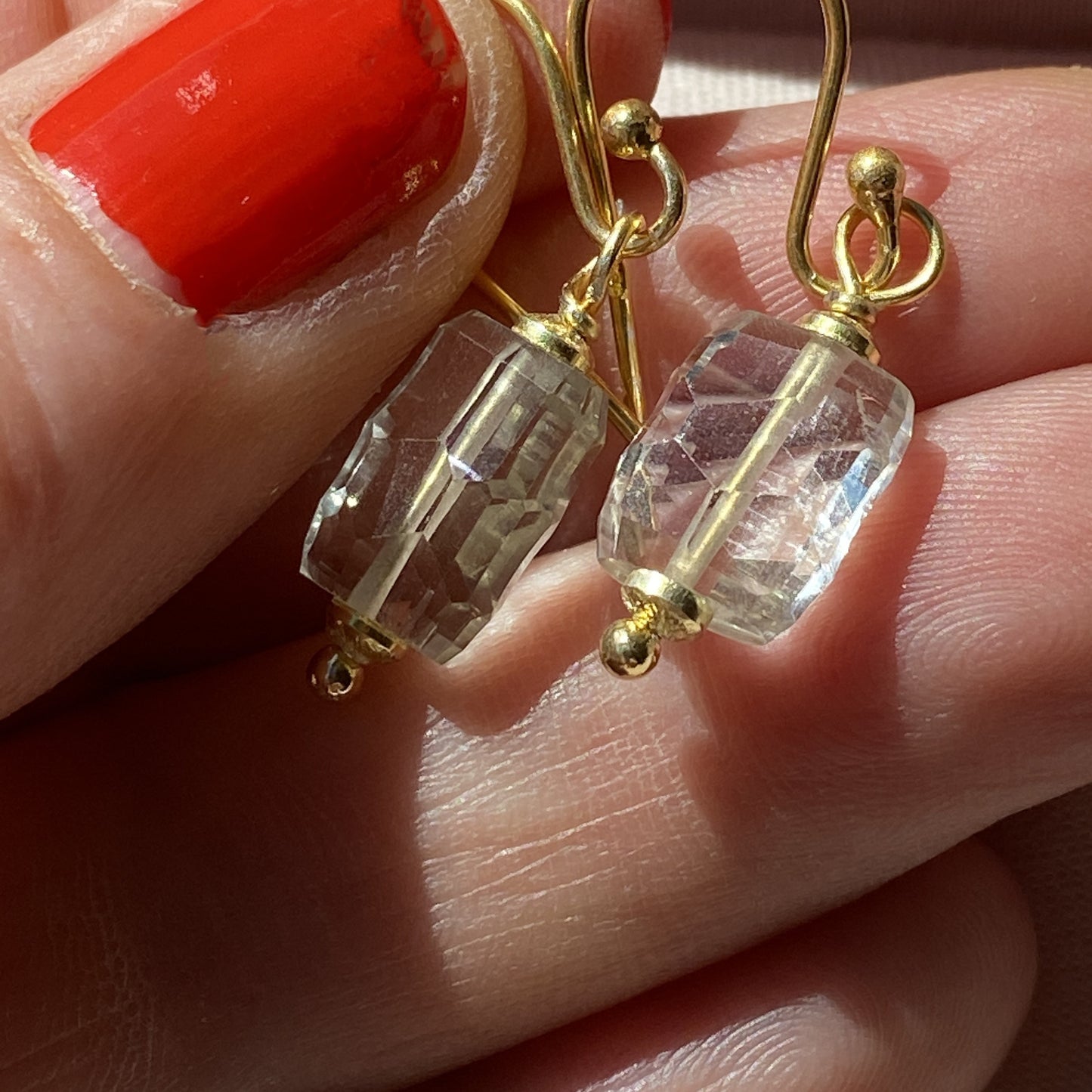 Grüner Amethyst Goldohrringe