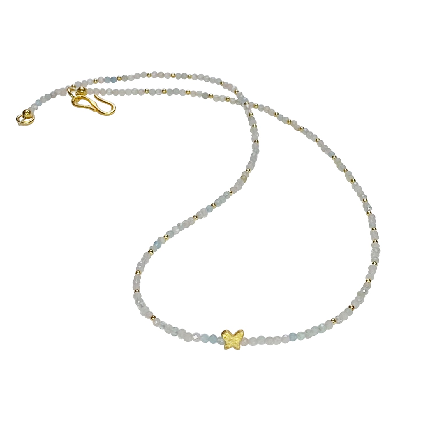 Morganit Goldkette mit Schmetterling