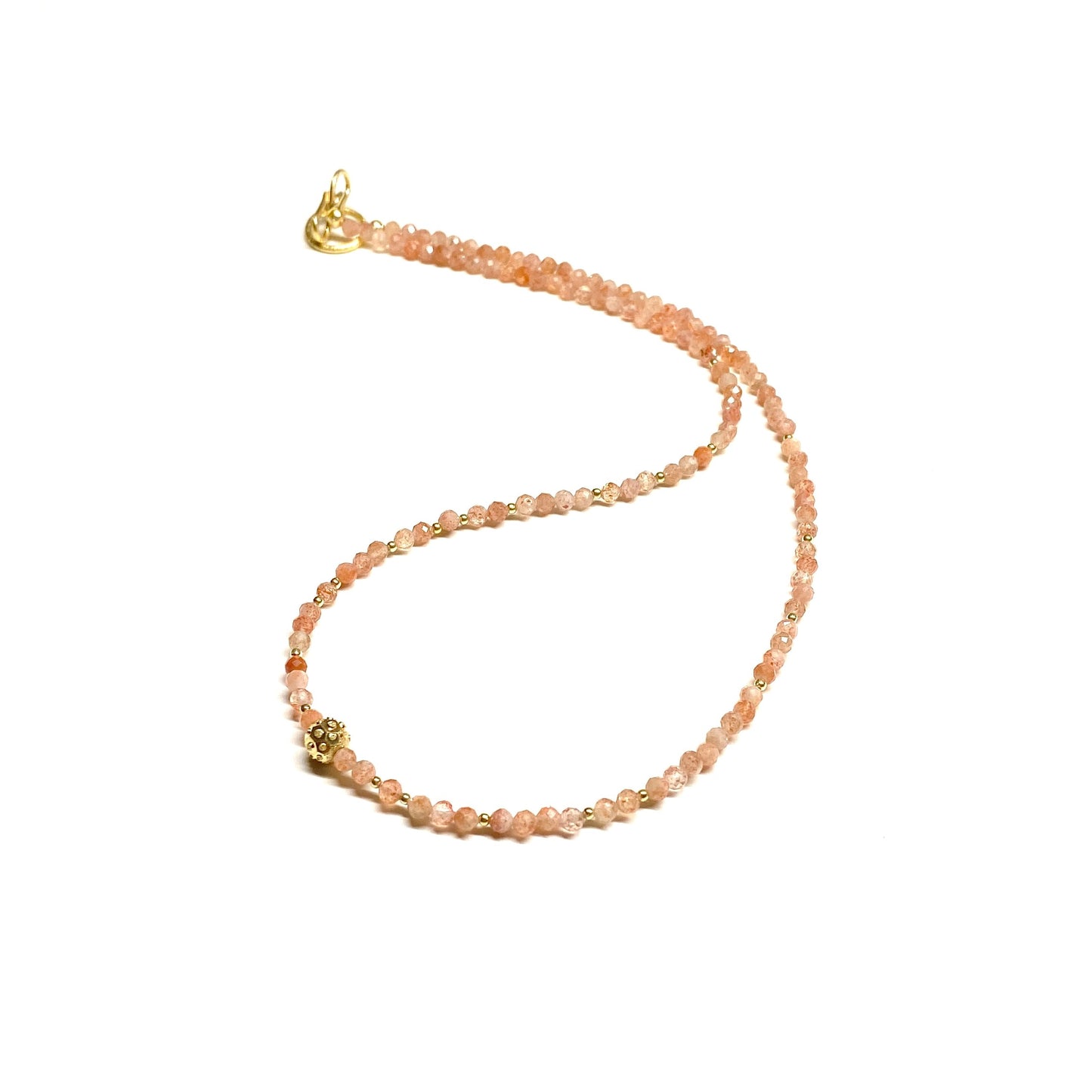 Sonnenstein Kette – facettierte Premium-Perlen & 925 Silber vergoldet